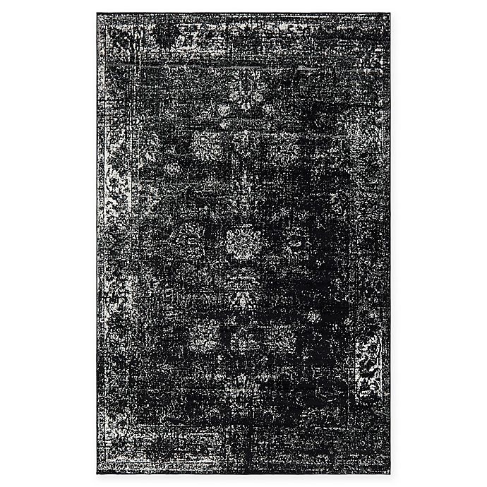 slide 1 of 1, Unique Loom Sofia Floral Area Rug - Black, 5 ft x 8 ft