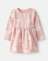 Carter's Toddler Girl DayDream Fleece Swan Knit Dress - Pink, 2T