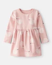 Carter's Toddler Girl DayDream Fleece Swan Knit Dress - Pink, 2T