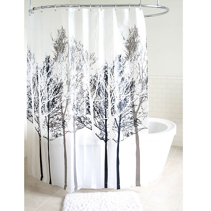 slide 1 of 1, Splash Forest PEVA Shower Curtain - Grey, 1 ct