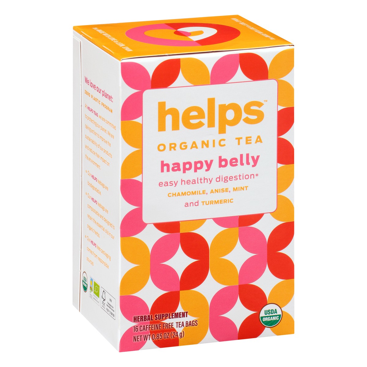 slide 2 of 9, Helps Organic Happy Belly Caffeine Free Bags Tea - 16 ct, 16 ct