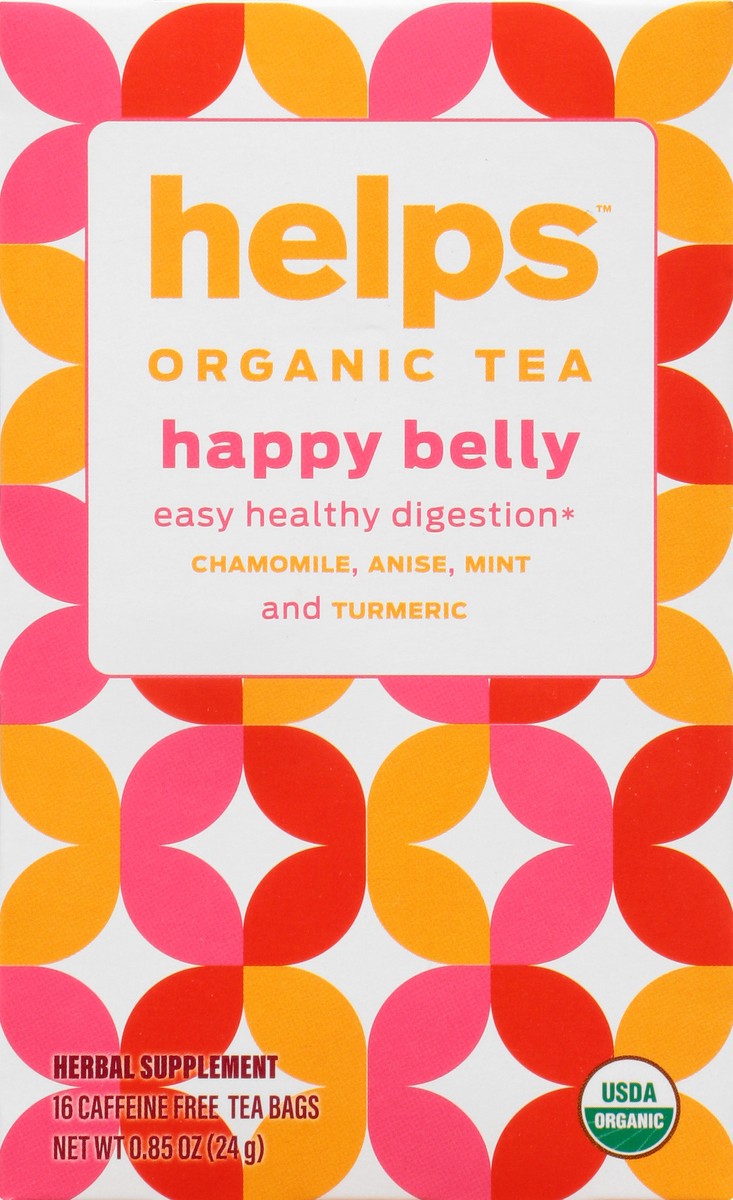 slide 6 of 9, Helps Organic Happy Belly Caffeine Free Bags Tea - 16 ct, 16 ct