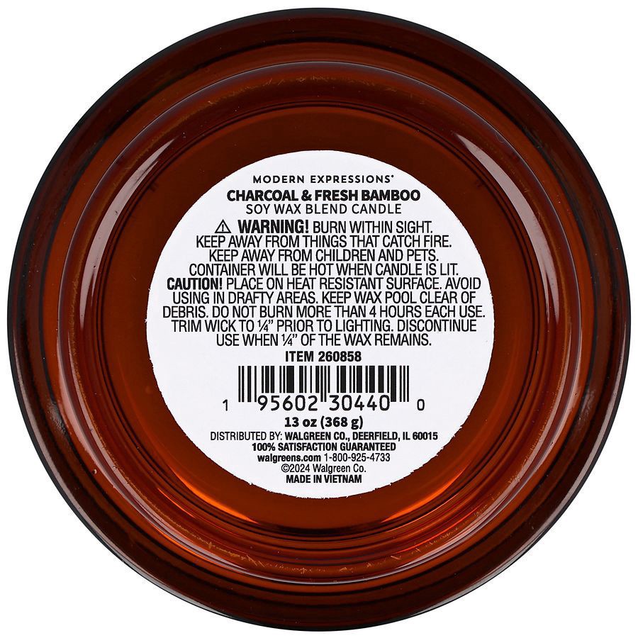 slide 3 of 5, Modern Expressions Soy Blend Candle Charcoal & Fresh Bamboo, 13 oz