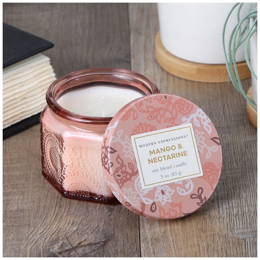 slide 4 of 5, Modern Expressions Soy Blend Candle Mango & Nectarine, 3 oz
