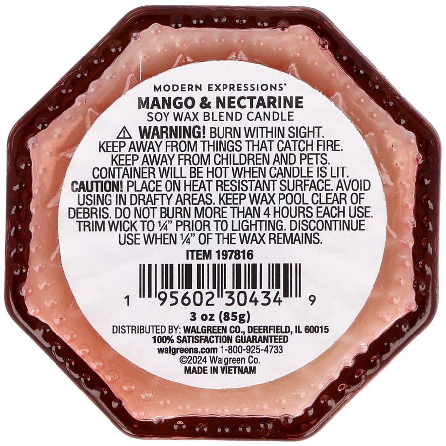 slide 3 of 5, Modern Expressions Soy Blend Candle Mango & Nectarine, 3 oz