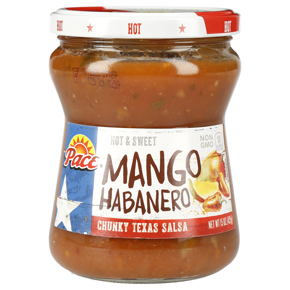 slide 1 of 1, Pace Hot & Sweet Mango Habanero Chunky Texas Salsa, 15 oz