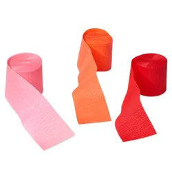 American Greetings Crepe Paper Streamers - Pink Orange and Red