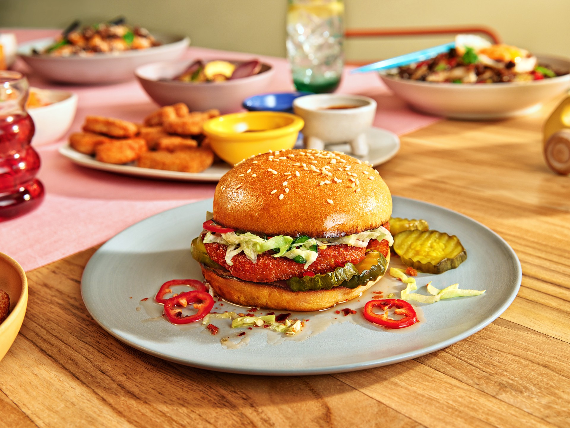 slide 4 of 6, Impossible™ Spicy Chicken Patties Meat From Plants, Frozen, Fully Cooked, 5 Patties, 13.5 oz, 5 ct