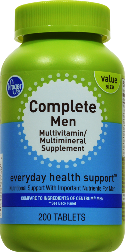 slide 1 of 1, Kroger Complete Men Multivitamin Tablets, 200 ct