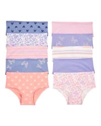 Carter's Toddler 10-Pack Butterfly Stretch Cotton Underwear, Multi, Size 2-3