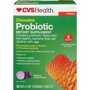 slide 1 of 1, CVS Health Probiotic Chewable Tablets Grape, 30 ct