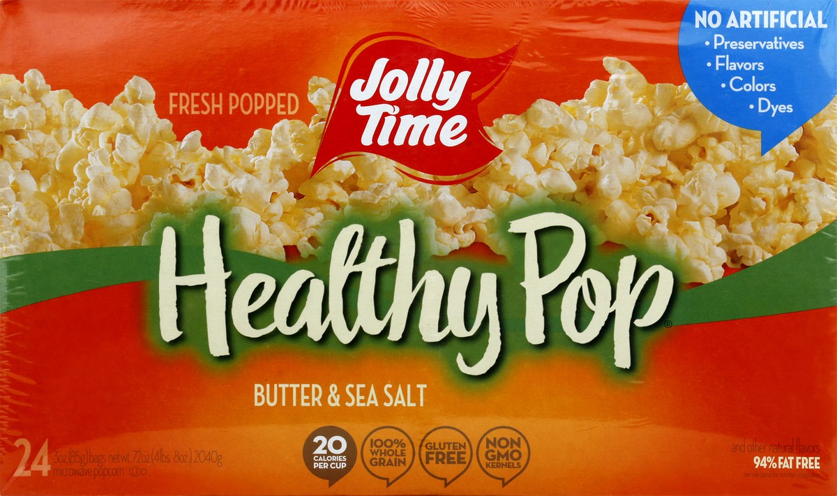 slide 9 of 10, Jolly Time 24 Pack Butter & Sea Salt Healthy Pop 24 ea, 24 ct