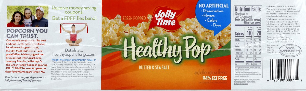 slide 10 of 10, Jolly Time 24 Pack Butter & Sea Salt Healthy Pop 24 ea, 24 ct