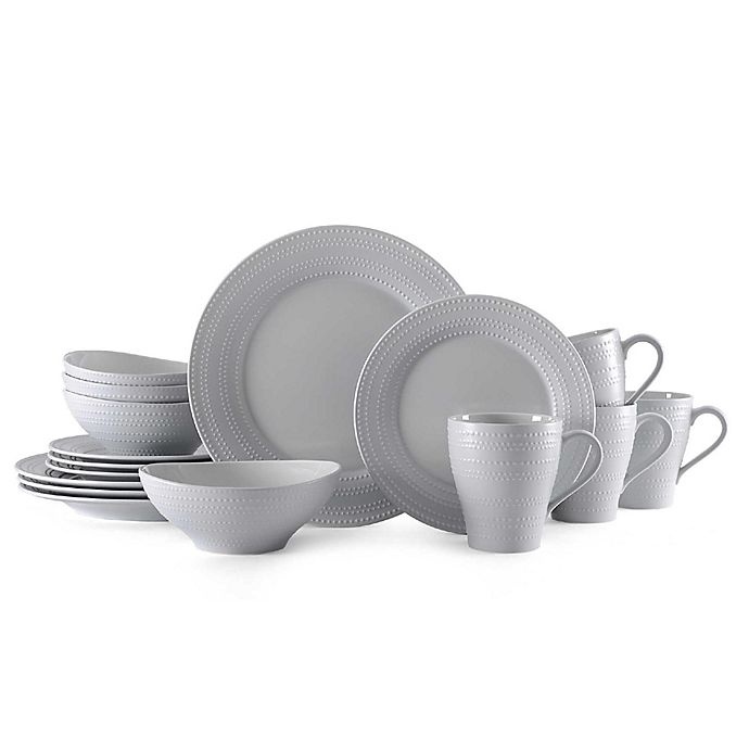 slide 1 of 1, Mikasa Ryder Dinnerware Set - Grey, 16 ct