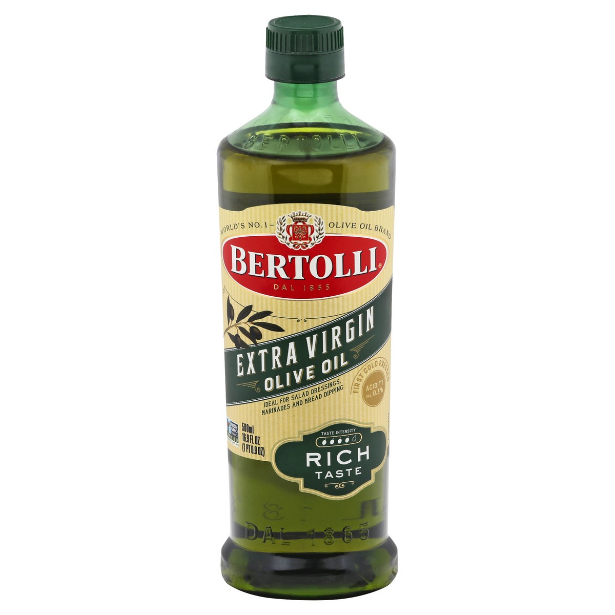 slide 7 of 15, Bertolli Extra Virgin Olive Oil, Rich Taste - 500 ml, 500 ml