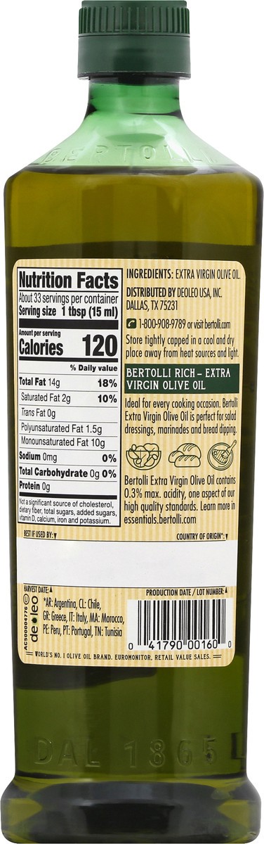 slide 10 of 15, Bertolli Extra Virgin Olive Oil, Rich Taste - 500 ml, 500 ml