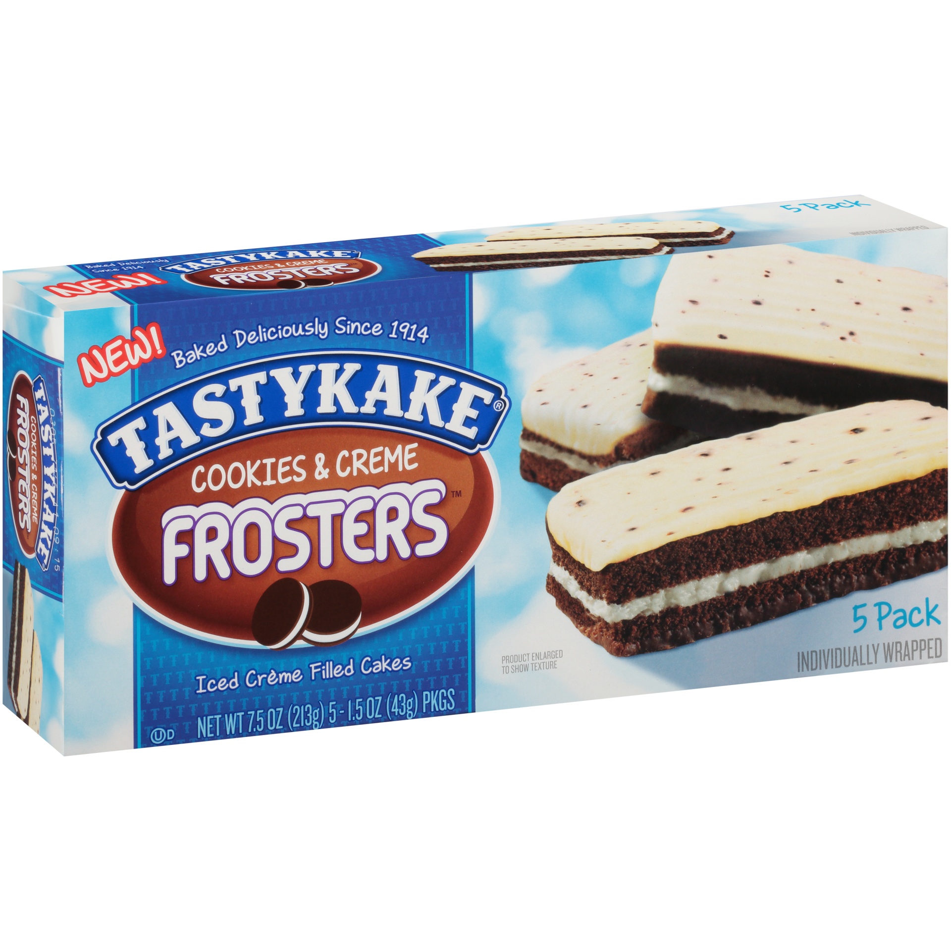slide 1 of 1, Tastykake Cookies Cream Frosters, 7.5 oz