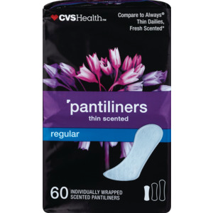 slide 1 of 1, CVS Health Pantiliners Thin Fresh Scent, Regular, 60 ct