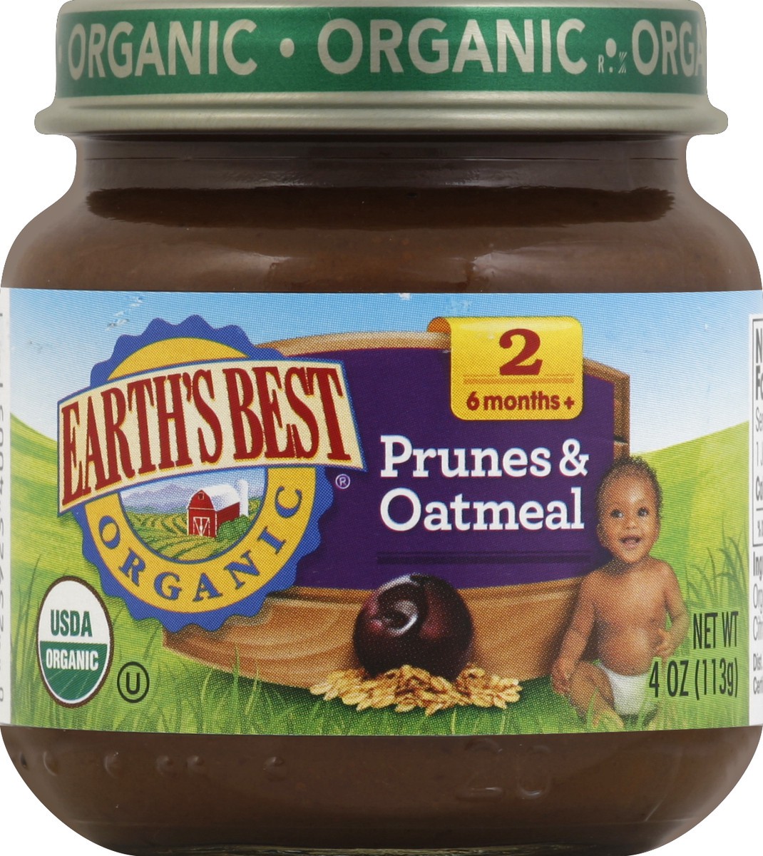 slide 5 of 6, Earth's Best Organic Babyfood Prunes Oatmeal, 4 oz