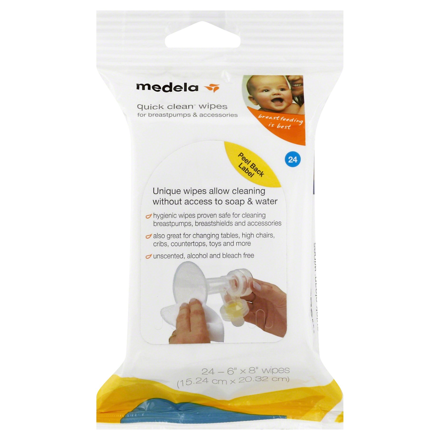 slide 1 of 2, Medela Quick Clean Wipes For Breast Pump & Accessories, 24 ct