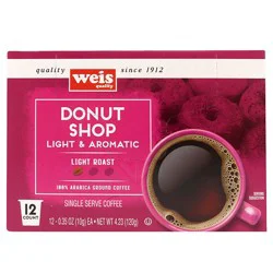 Weis Quality 100% Arabica Donut Shop Single Serve Coffee Cups - 4.23 oz