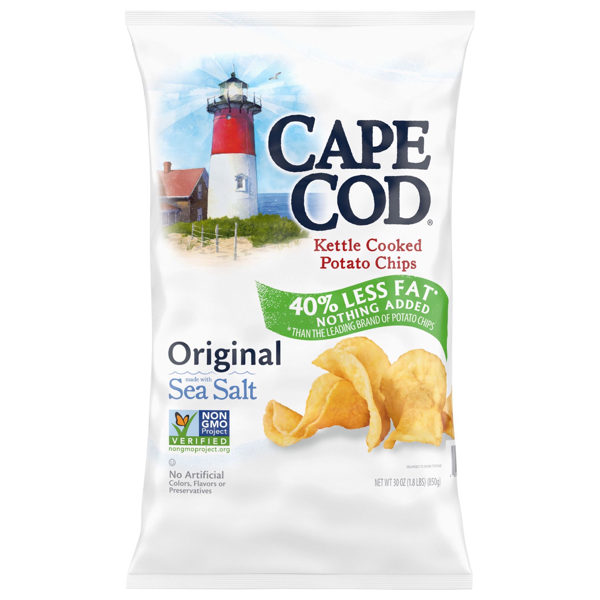 slide 1 of 2, Cape Cod Chips Cape Cod Kettle Cooked Potato Chips, Original, 30 oz, 