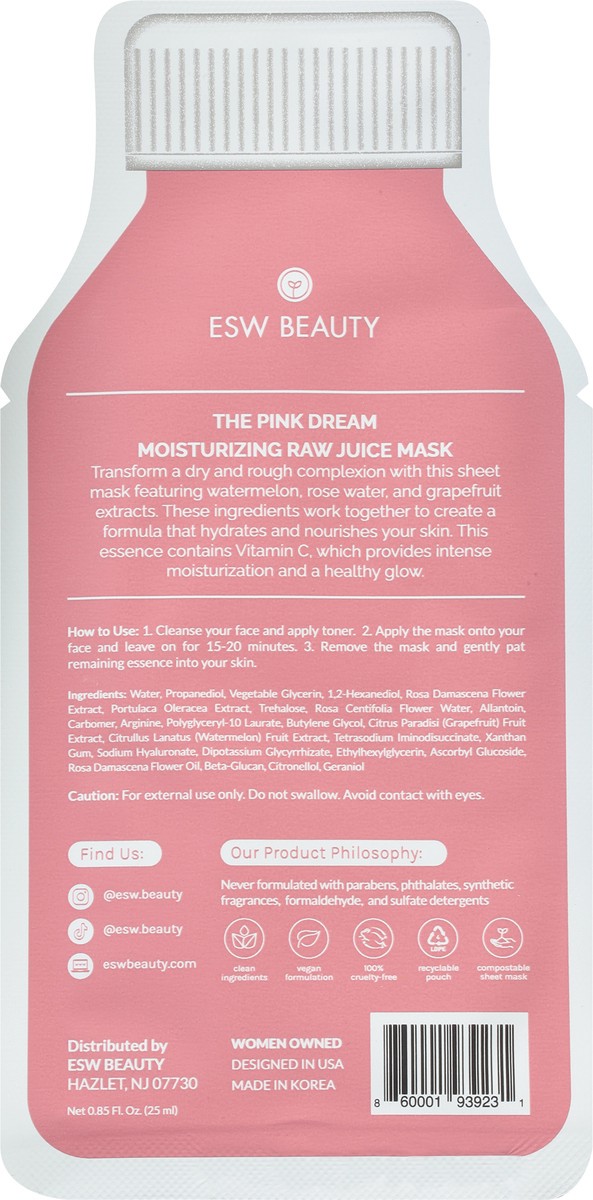 slide 4 of 10, ESW Beauty The Pink Dream Moisturizing Raw Juice Mask 1 0.85 fl oz, 0.85 fl oz