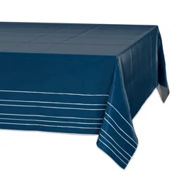 American Greetings Plastic Table Cover - Navy with Stripes