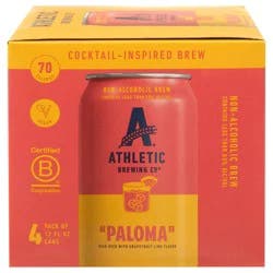 Athletic Brewing Non-Alcoholic Paloma Brew - 4 x 12 fl oz Cans