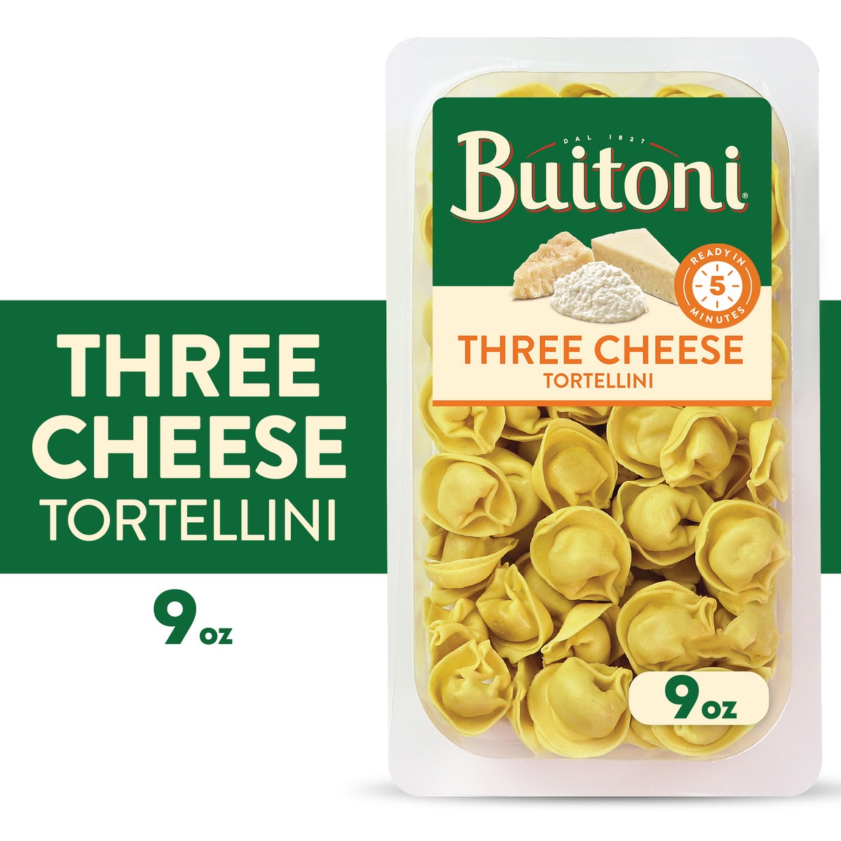 slide 1 of 5, Buitoni Three Cheese Tortellini, Refrigerated Pasta, 9 oz