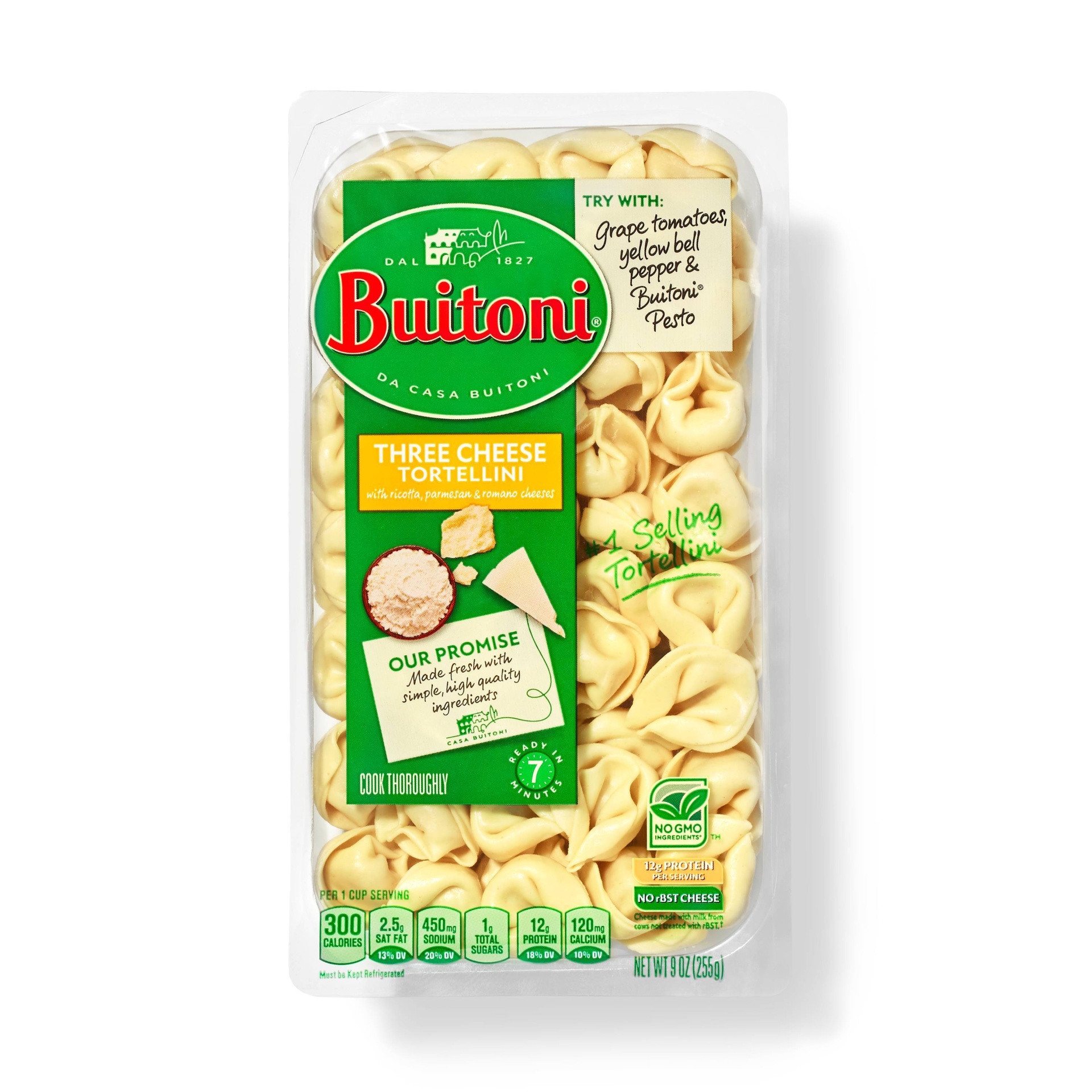 slide 1 of 6, Buitoni Three Cheese Tortellini Refrigerated Pasta, 9 oz