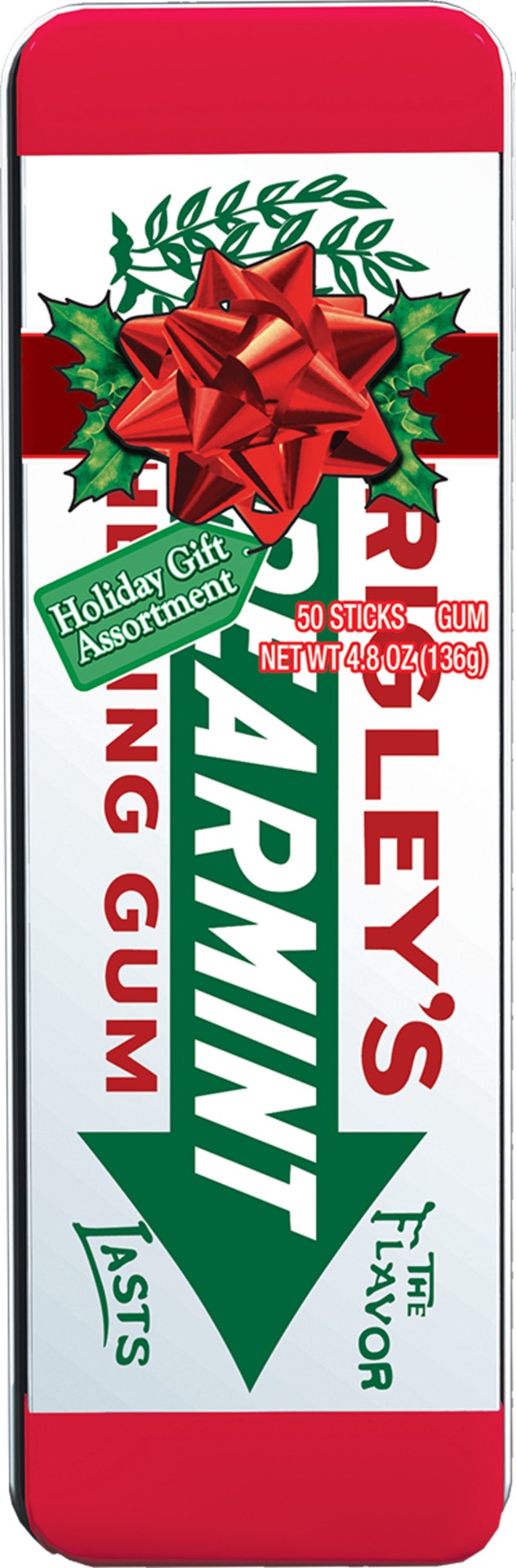 slide 1 of 5, Mixed Wrigley Spearmint Gum Holiday Christmas Heritage Tin, 4.8 ounce, 4.8 oz