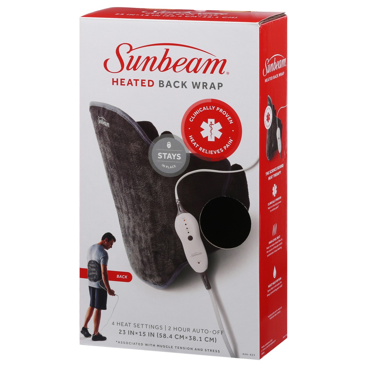 slide 2 of 9, Sunbeam Heated Back Wrap 1 ea, 1 ct
