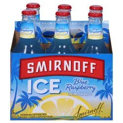 Smirnoff Ice Lemonade Blue Raspberry Malt Beverage 6 - 11.2 fl oz Bottles