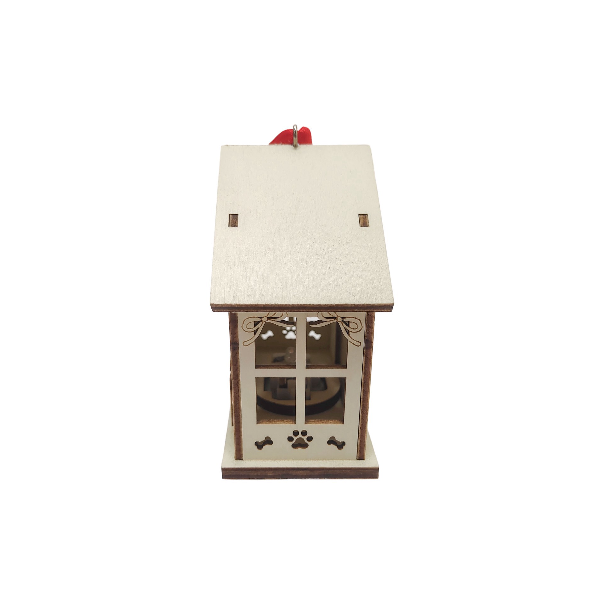 slide 3 of 3, 3.75" Unfinished Dog House Diy Led Wood Ornament By Make Market, 3.75 in x 2 in x 3.74 in