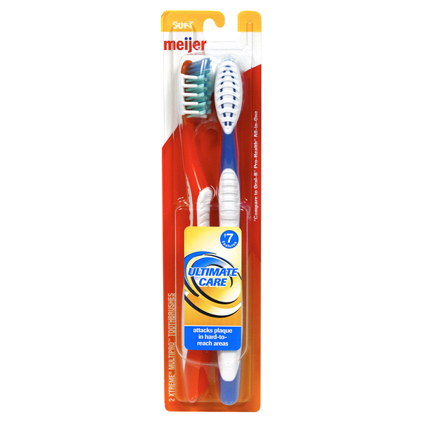 slide 1 of 1, Meijer Xtreme MultiPro Toothbrushes, Soft, 2 ct