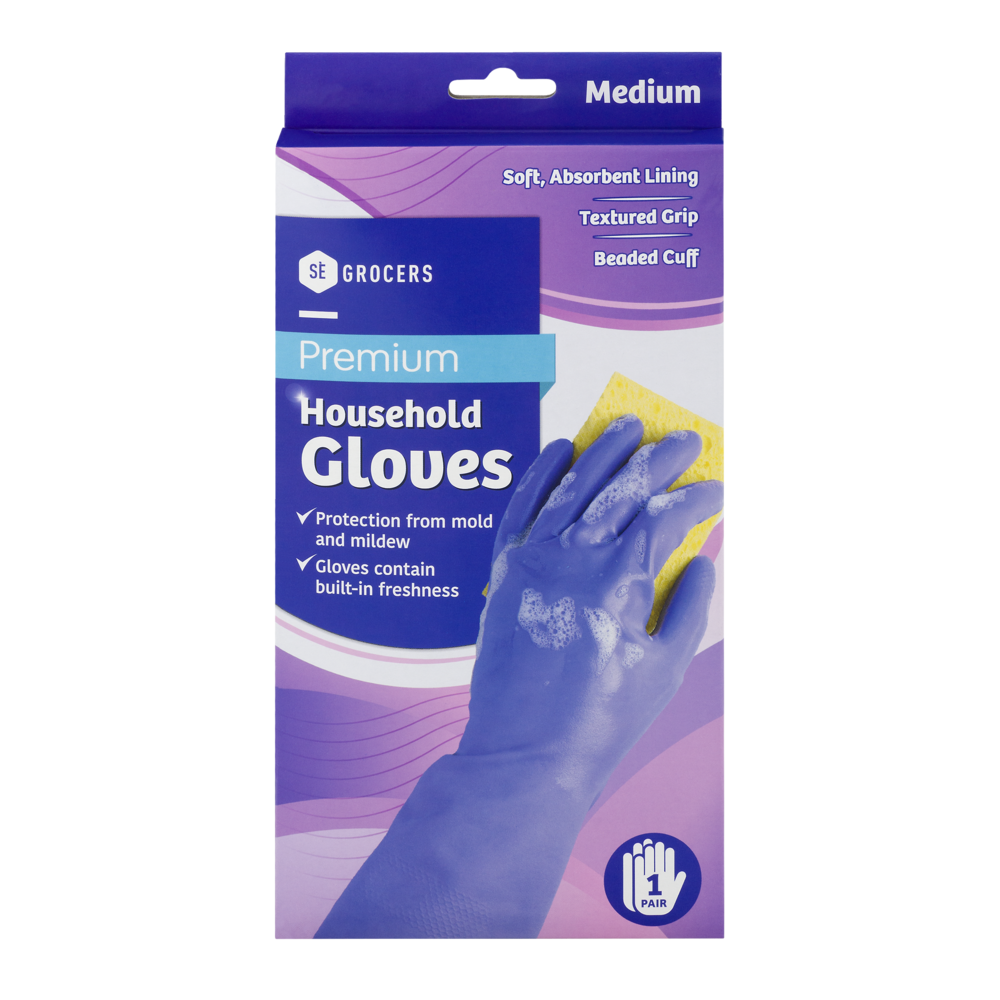slide 1 of 1, SE Grocers Gloves Premium Medium, 1 ct