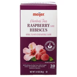 Meijer Raspberry Hibiscus Herbal Tea Bags, 20 Ct