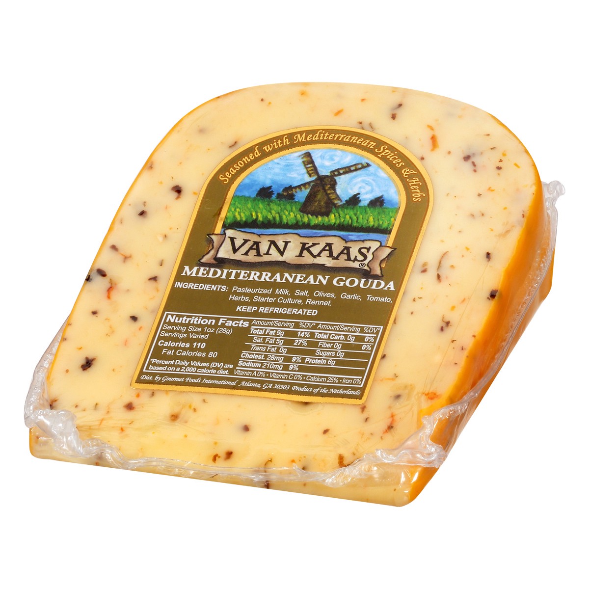 slide 3 of 9, Van Kaas Mediterranean Gouda Cheese 1 ea, 1 ct