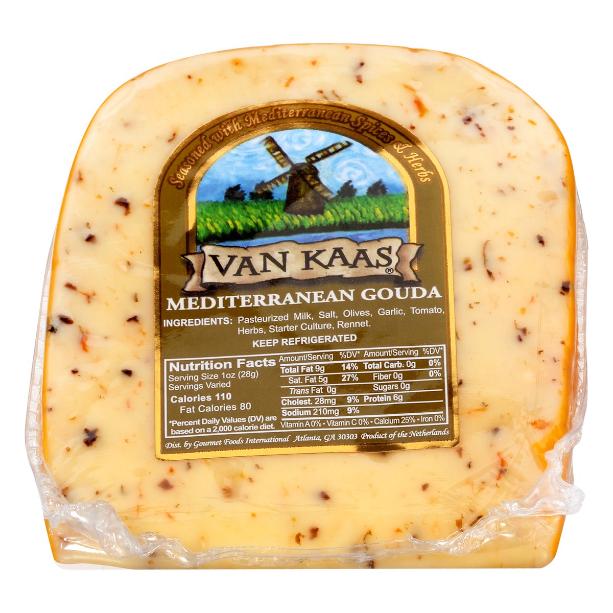 slide 1 of 9, Van Kaas Mediterranean Gouda Cheese 1 ea, 1 ct