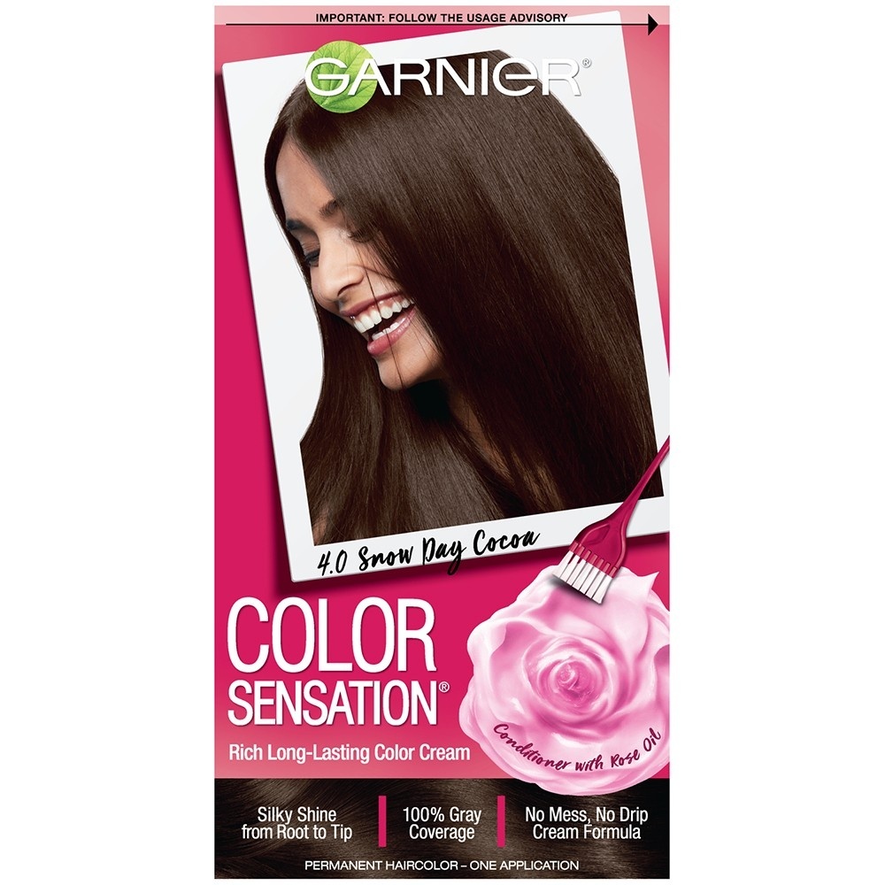 slide 1 of 1, Garnier Color Sensation Hair Color Rich Long-Lasting Color Cream 4.0 Dark Brown, 1 ct