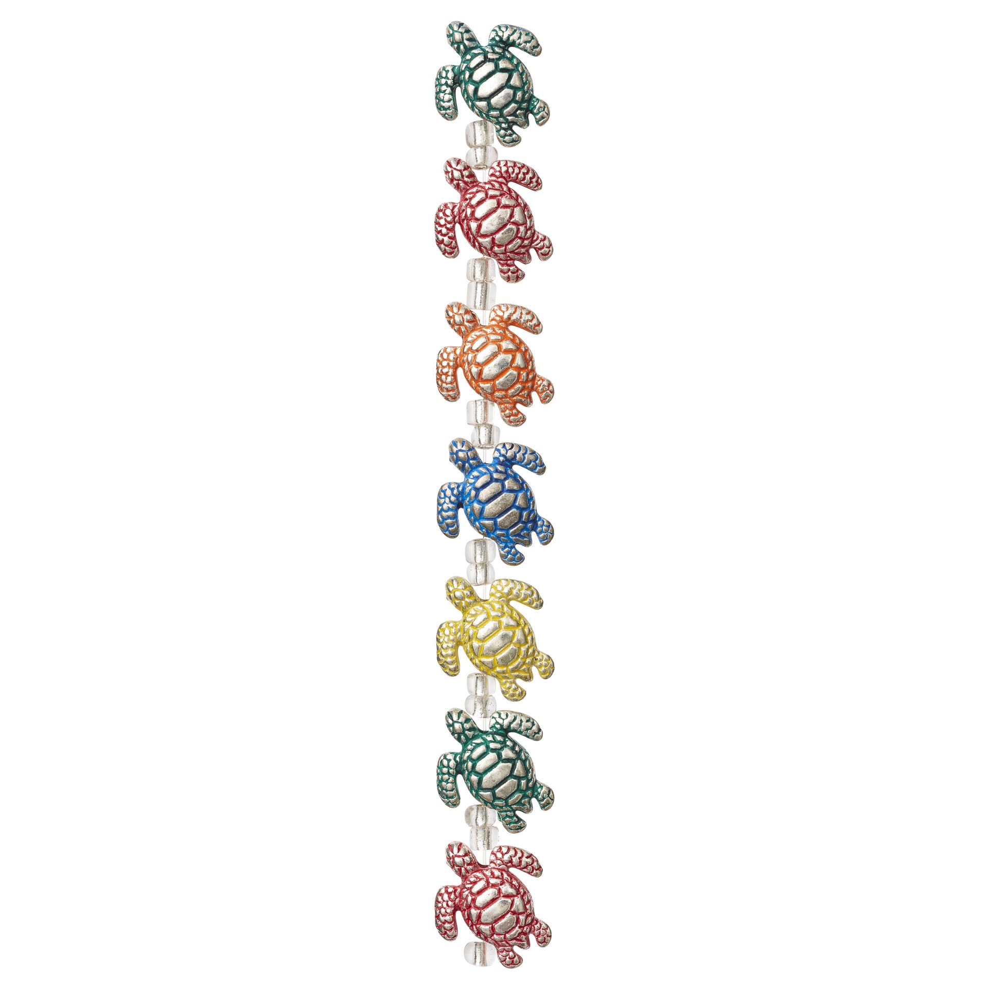 slide 3 of 3, Multicolor Metal Turtle Beads, 18mm By Bead Landing, 18mm
