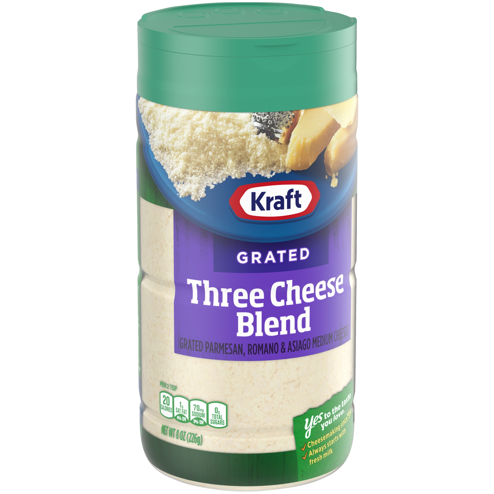 slide 4 of 6, Kraft Three Cheese Blend Grated Cheese, 8 oz