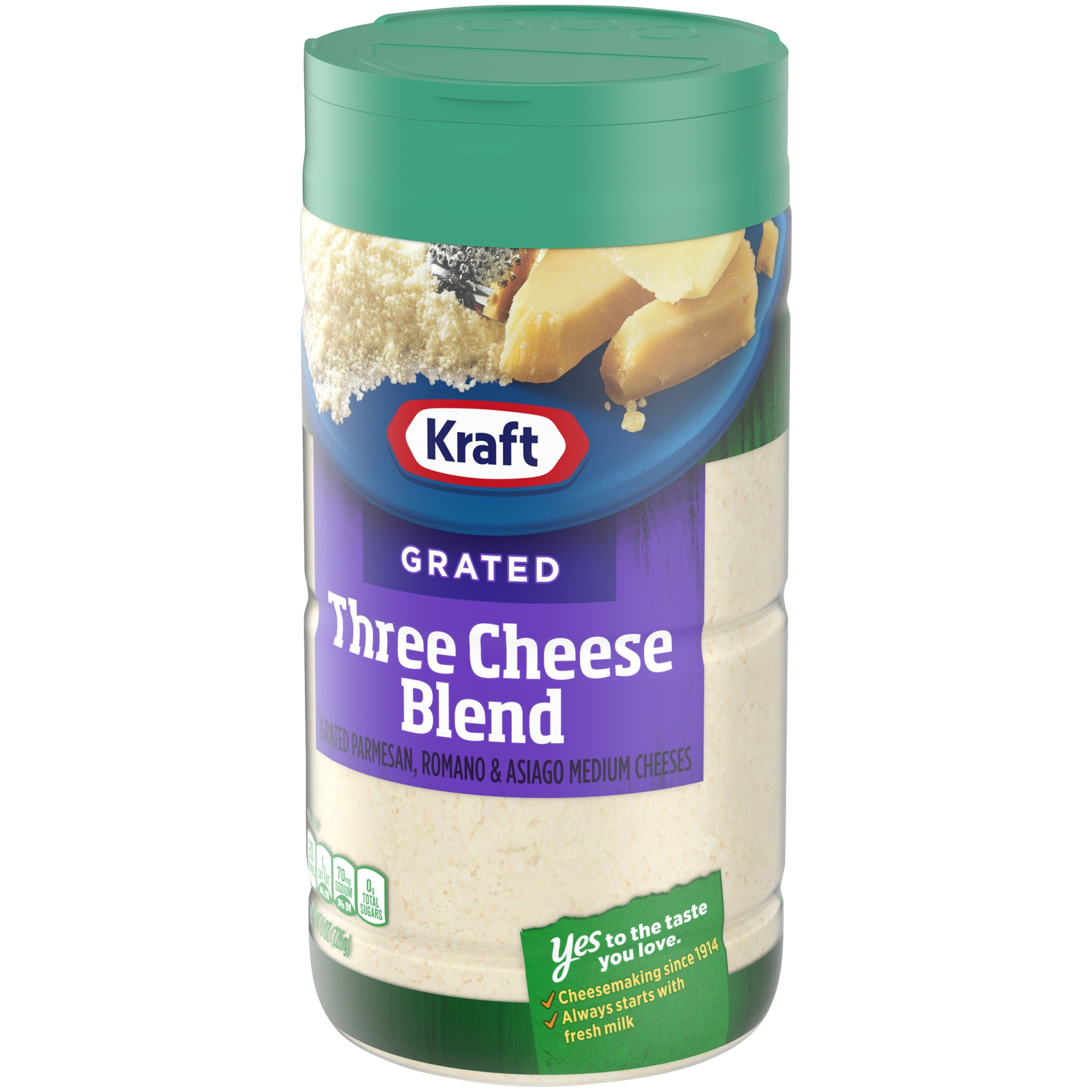 slide 3 of 6, Kraft Three Cheese Blend Grated Cheese, 8 oz