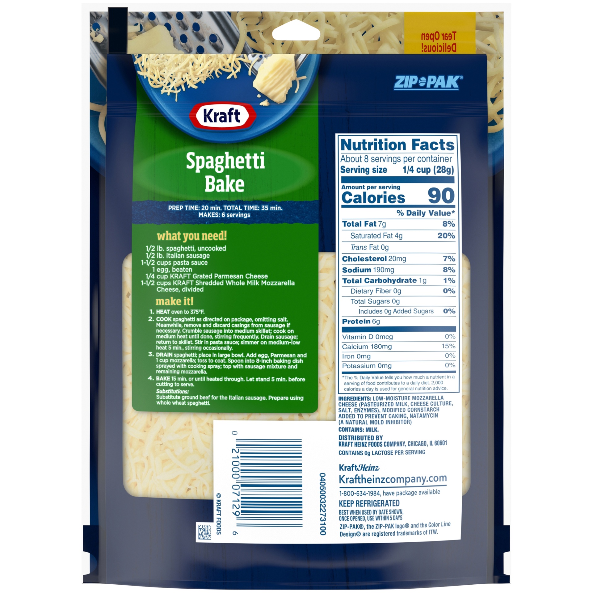 Kraft Mozzarella Shredded Cheese With Whole Milk 8 Oz Bag 8 Oz Shipt