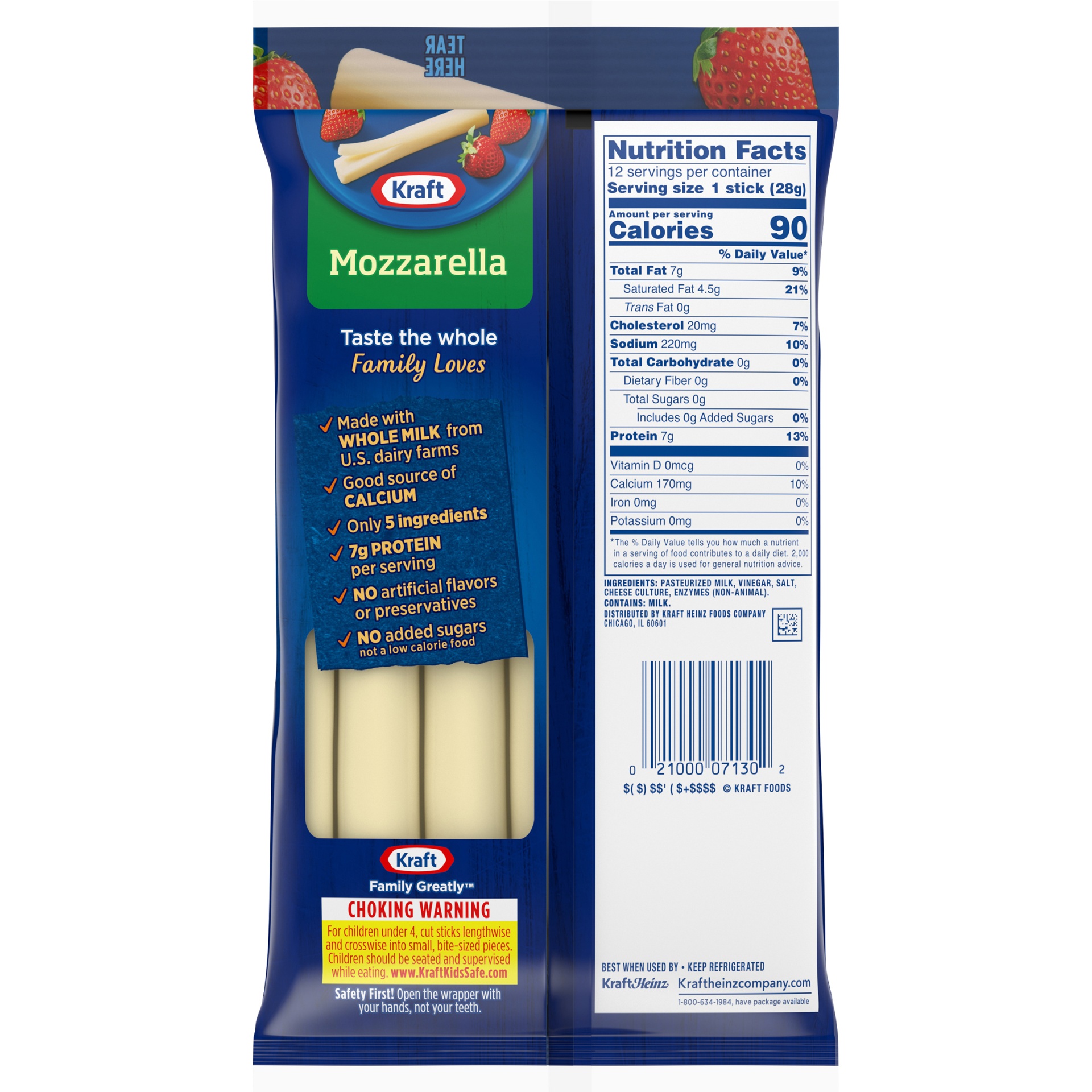 slide 5 of 6, Kraft Creamy String Cheese Mozzarella Cheese Snacks with Whole Milk Sticks, 12 oz