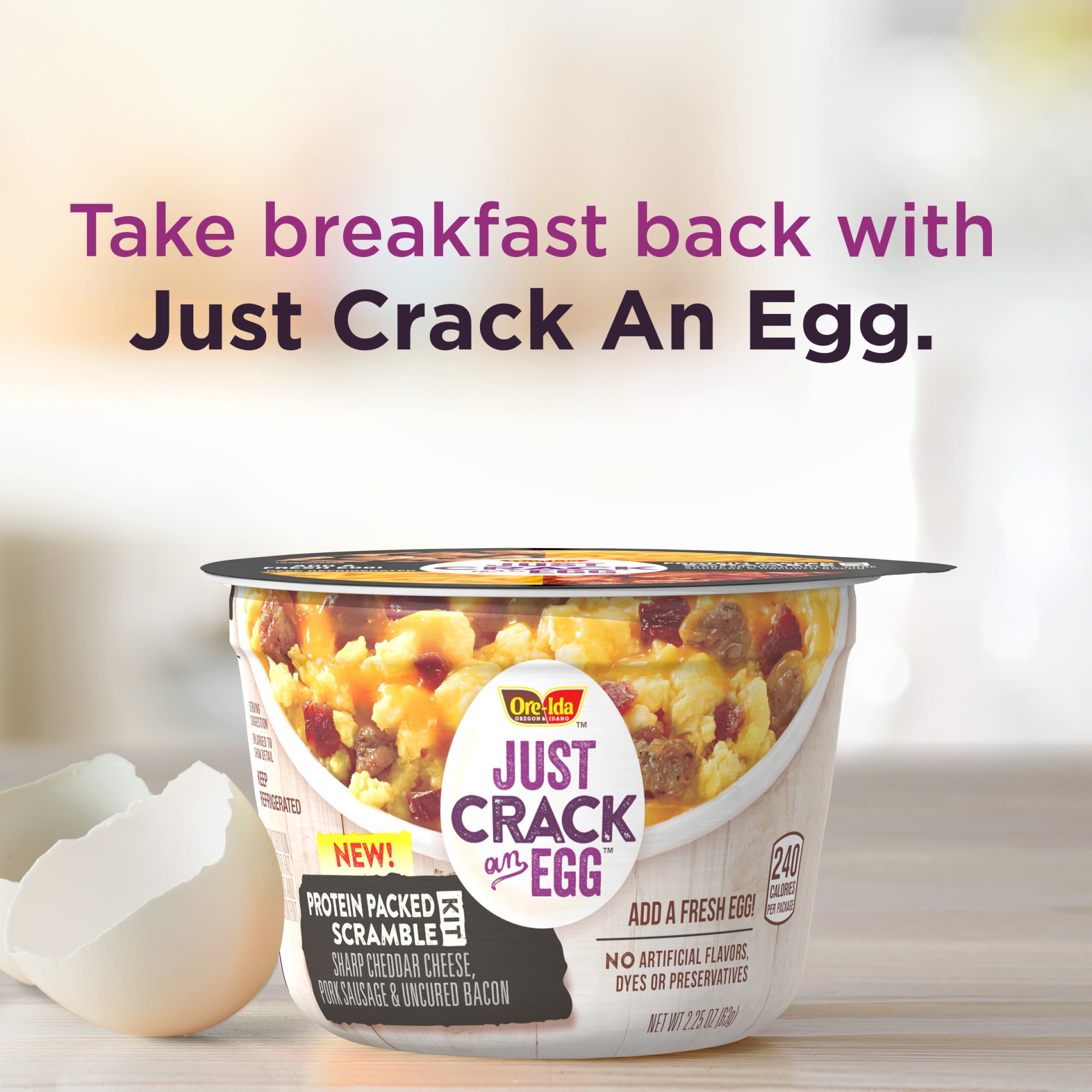 slide 5 of 10, Ore-Ida Just Crack an Egg Protein Packed Scramble Kit Bowl, 2.25 oz