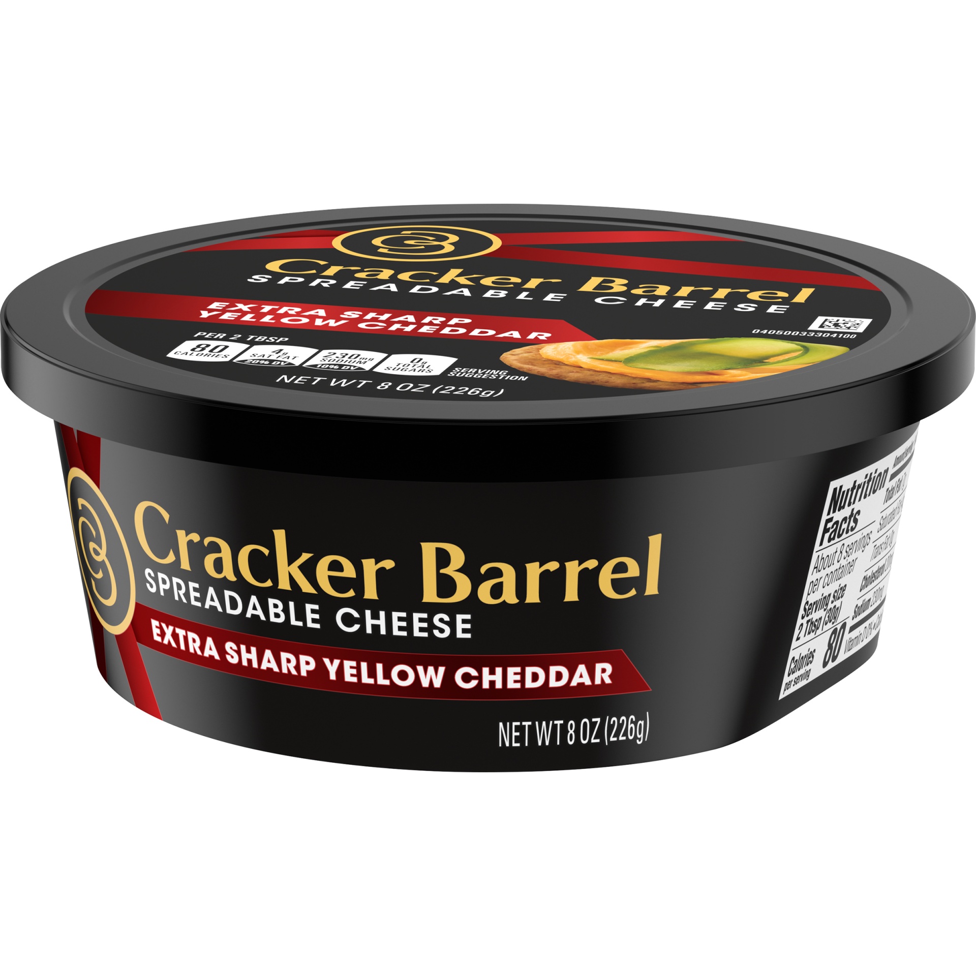 slide 6 of 6, Cracker Barrel Extra Sharp Yellow Cheddar Spreadable Cheese, 8 oz