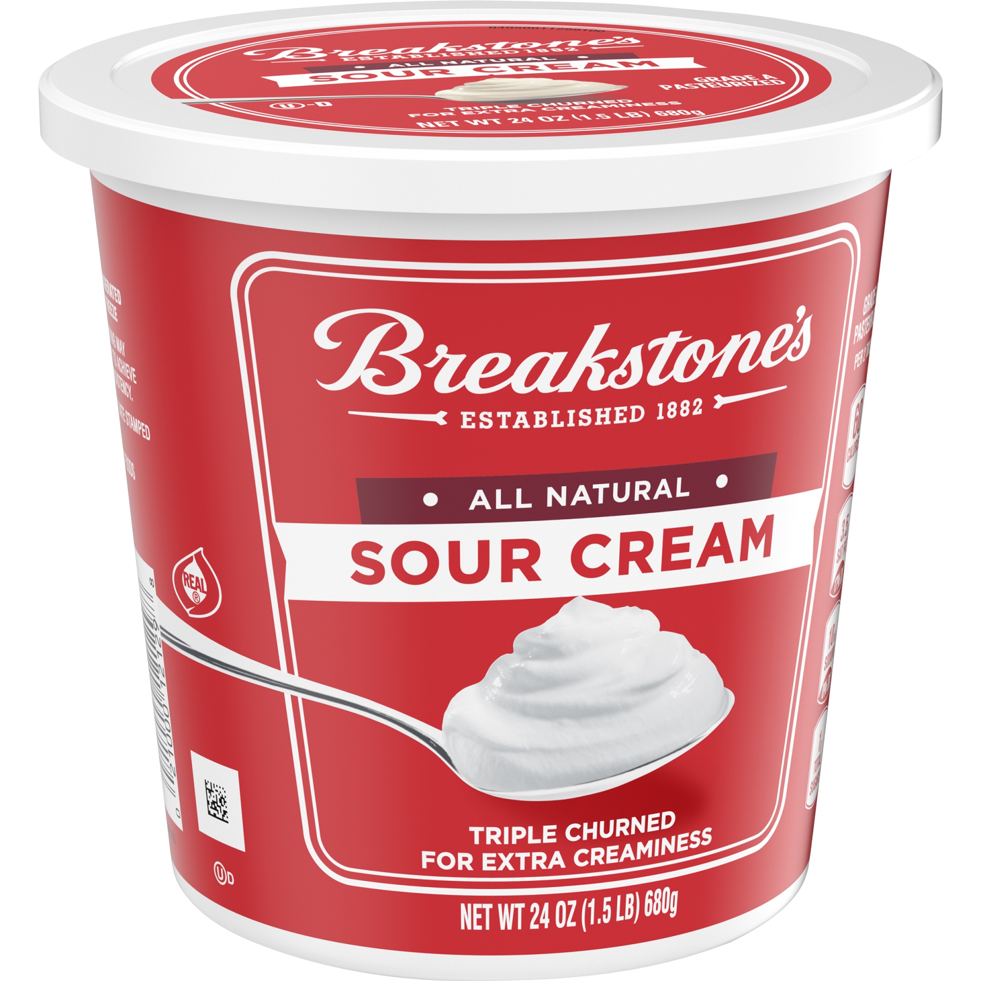 slide 4 of 8, Breakstone's All Natural Sour Cream, 24 oz Tub, 24 oz