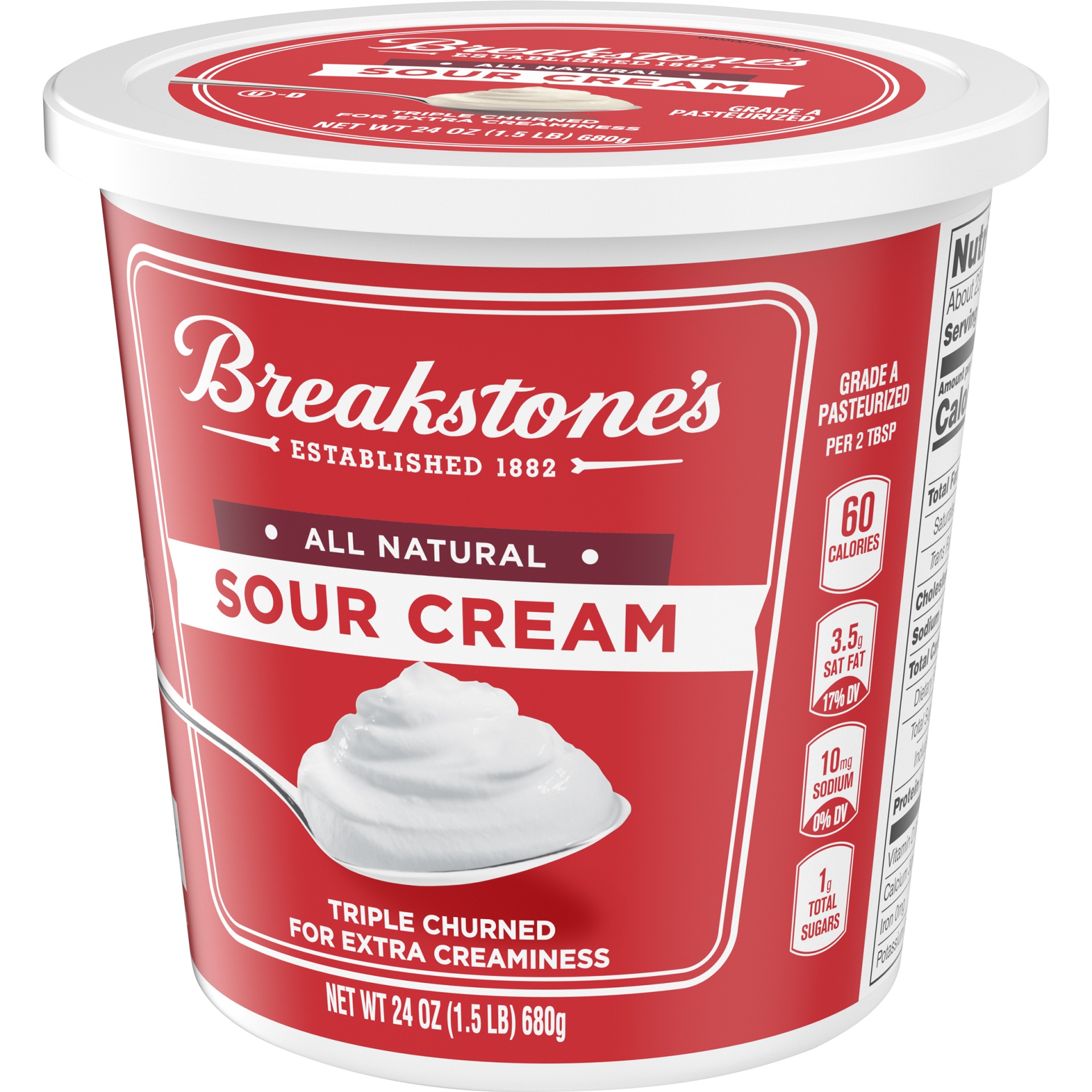 slide 5 of 8, Breakstone's All Natural Sour Cream, 24 oz Tub, 24 oz